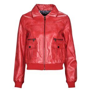 Desigual Red Leather Jacket, Size L